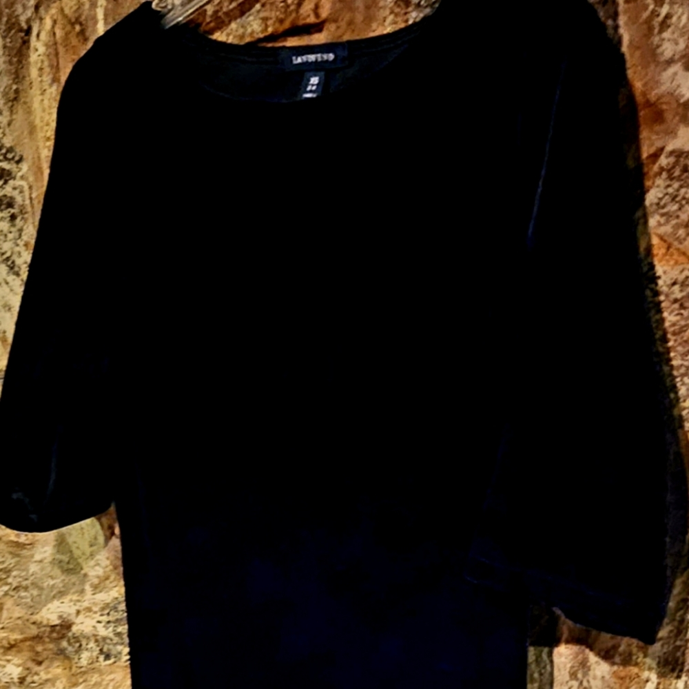 Lands End Ladies Little Black Dress Holiday Christmas Velvet EC Size XS 2-4